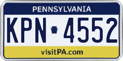 PA license plate KPN4552