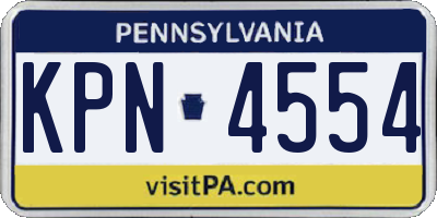 PA license plate KPN4554