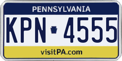 PA license plate KPN4555