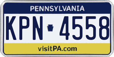 PA license plate KPN4558