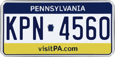 PA license plate KPN4560
