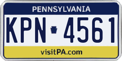 PA license plate KPN4561