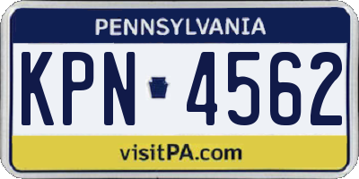 PA license plate KPN4562