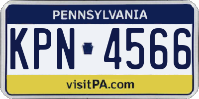 PA license plate KPN4566
