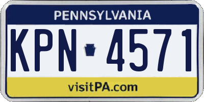 PA license plate KPN4571