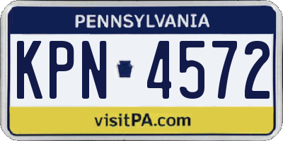 PA license plate KPN4572