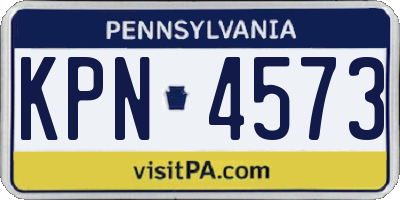 PA license plate KPN4573