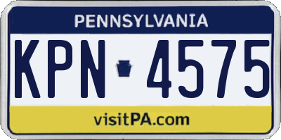 PA license plate KPN4575