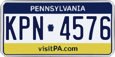 PA license plate KPN4576