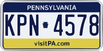 PA license plate KPN4578