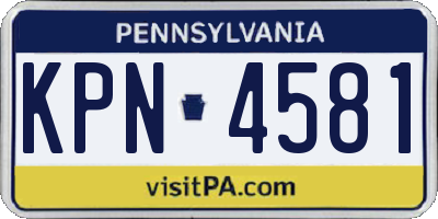 PA license plate KPN4581