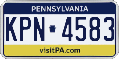 PA license plate KPN4583
