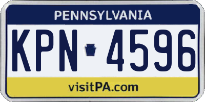 PA license plate KPN4596