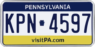 PA license plate KPN4597