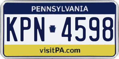 PA license plate KPN4598