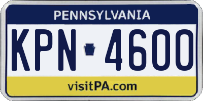 PA license plate KPN4600