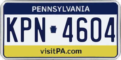 PA license plate KPN4604