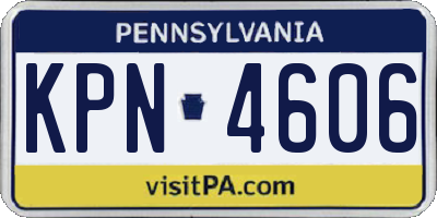 PA license plate KPN4606