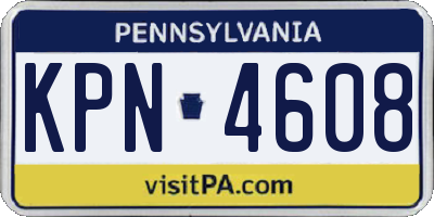 PA license plate KPN4608
