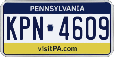 PA license plate KPN4609