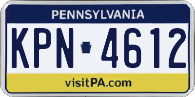 PA license plate KPN4612