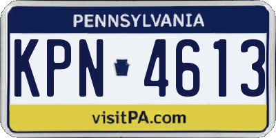 PA license plate KPN4613