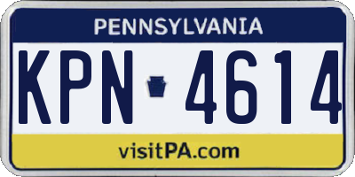 PA license plate KPN4614