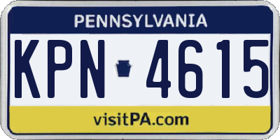 PA license plate KPN4615