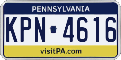 PA license plate KPN4616