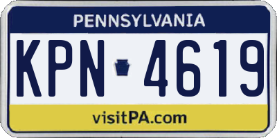 PA license plate KPN4619