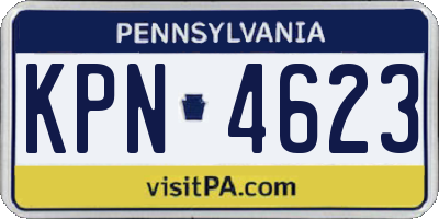 PA license plate KPN4623