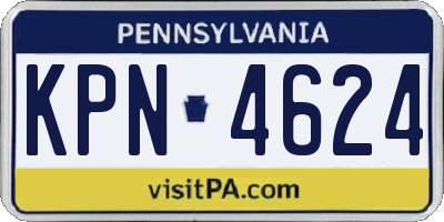 PA license plate KPN4624