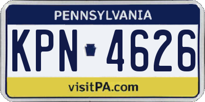 PA license plate KPN4626