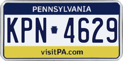 PA license plate KPN4629