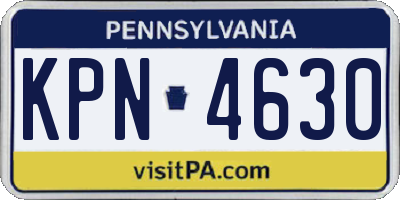 PA license plate KPN4630