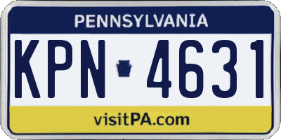 PA license plate KPN4631