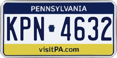 PA license plate KPN4632