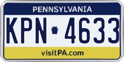 PA license plate KPN4633