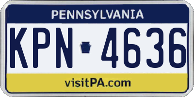 PA license plate KPN4636