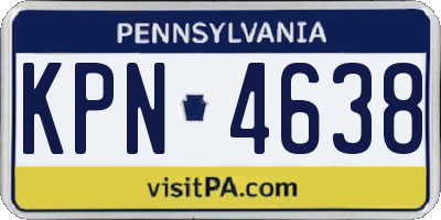PA license plate KPN4638