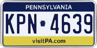 PA license plate KPN4639