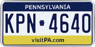PA license plate KPN4640