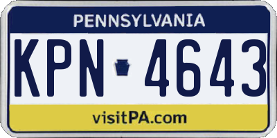 PA license plate KPN4643