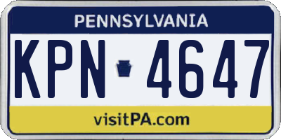 PA license plate KPN4647