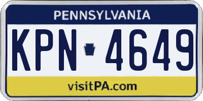 PA license plate KPN4649