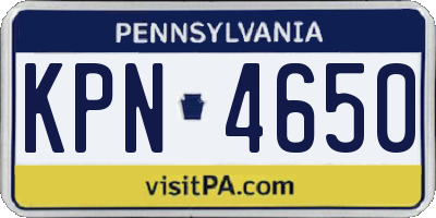 PA license plate KPN4650