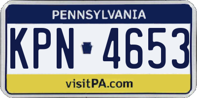 PA license plate KPN4653