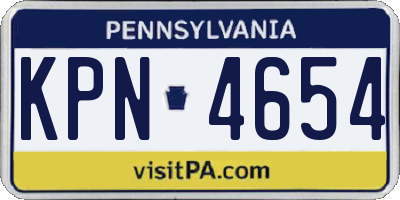 PA license plate KPN4654