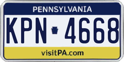 PA license plate KPN4668