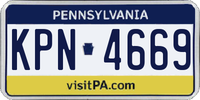 PA license plate KPN4669